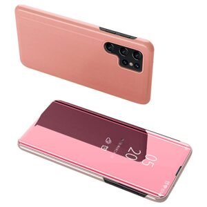 Clear view růžové pouzdro na telefon Samsung Galaxy S23 Ultra