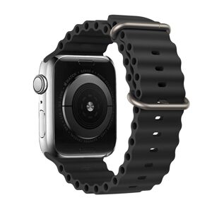 Silicone řemínek, Apple Watch 42 / 44 / 45 / 49 mm, design 1, černý