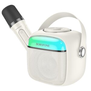 Borofone BP15 Dazzling Bluetooth mini karaoke reproduktor s mikrofonem, bílý