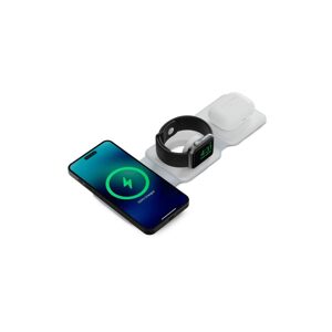 Ksix 15 W bezdrátová nabíječka 3v1, skládací, kompatibilní s MagSafe, rychlé nabíjení, pro smartphony Qi, Apple Watch a AirPods, bílá