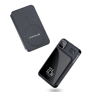 Techsuit Bezdrátová Powerbanka MagSafe PB-WM1, 2x USB-C, USB, s digitálním displejem, 22,5 W, 10000 mAh, černá