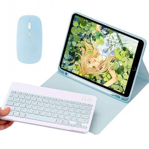 Pouzdro s klávesnicí a myší pro Apple iPad 7 / 8 / 9, 10.2" 2019 / 2020 / 2021, modré