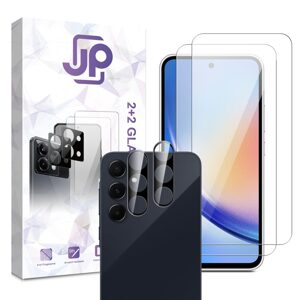 JP Combo pack, Sada 2 tvrzených skel a 2 sklíček na fotoaparát, Samsung Galaxy A35
