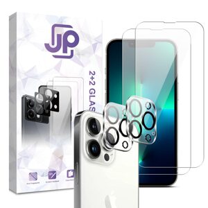JP Combo pack, Sada 2 tvrzených skel a 2 sklíček na fotoaparát, iPhone 13 Pro