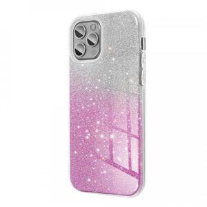 Obal Forcell Shining, Samsung Galaxy A12, stříbrno růžový