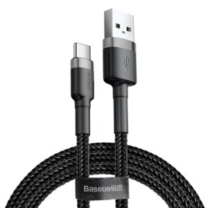 Baseus Cafule kabel USB-C, černo-šedý, 0,5 m (CATKLF-AG1)
