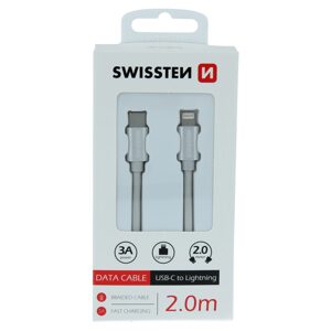 Datový kabel Swissten USB-C / Lightning, 2m stříbrný