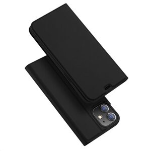 Dux Ducis Skin Leather case, knížkové pouzdro, iPhone 12 / 12 Pro, černé
