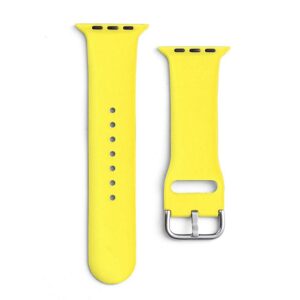 Silikonový řemínek APS Apple Watch 2 / 3 / 4 / 5 / 6 / 7 / 8 / SE (42, 44, 45 mm), žlutý