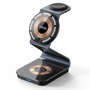 Duzzona Bezdrátová nabíječka MagSafe 3v1 W15, pro iPhone, Apple Watch, AirPods, 15 W, průhledná