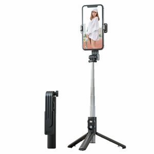 Selfie tyč MINI P20S s odnímatelným dálkovým ovládáním Bluetooth a stativem, černá