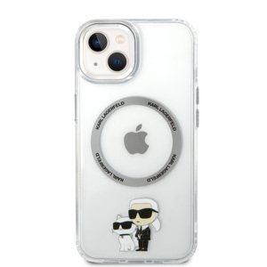 Zadní kryt Karl Lagerfeld IML Karl and Choupette NFT MagSafe pro Apple iPhone 15 Plus, transparentní