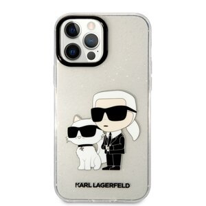 Zadní kryt Karl Lagerfeld IML Glitter Karl and Choupette NFT pro Apple iPhone 13 Pro Max, transparentní