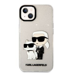Zadní kryt Karl Lagerfeld IML Glitter Karl and Choupette NFT pro Apple iPhone 13, transparentní