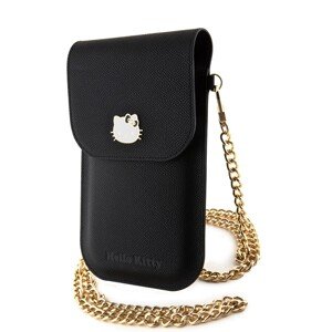 Taška Hello Kitty PU Metal Logo Leather Wallet Phone Bag, black
