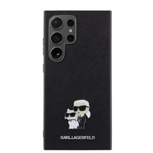 Zadní kryt Karl Lagerfeld PU Saffiano Metal Karl and Choupette pro Samsung Galaxy S24 Ultra, black
