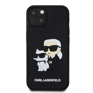 Zadní kryt Karl Lagerfeld 3D Rubber Karl and Choupette pro Apple iPhone 13, black