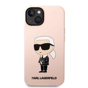 Zadní kryt Karl Lagerfeld Liquid Silicone Ikonik NFT pro Apple iPhone 14, pink