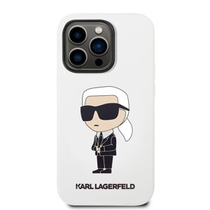Zadní kryt Karl Lagerfeld Liquid Silicone Ikonik NFT pro Apple iPhone 14 Pro Max, white