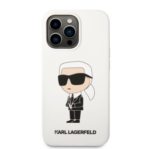 Zadní kryt Karl Lagerfeld Liquid Silicone Ikonik NFT pro Apple iPhone 13 Pro Max, white