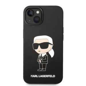 Zadní kryt Karl Lagerfeld Liquid Silicone Ikonik NFT pro Apple iPhone 14, black