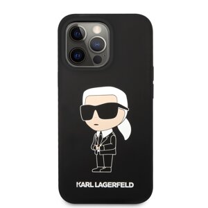 Zadní kryt Karl Lagerfeld Liquid Silicone Ikonik NFT pro Apple iPhone 13 Pro Max, černá