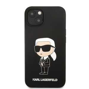 Zadní kryt Karl Lagerfeld Liquid Silicone Ikonik NFT pro Apple iPhone 13, černá