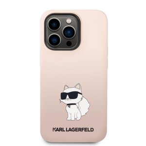 Zadní kryt Karl Lagerfeld Liquid Silicone Choupette NFT pro Apple iPhone 14 Pro, pink