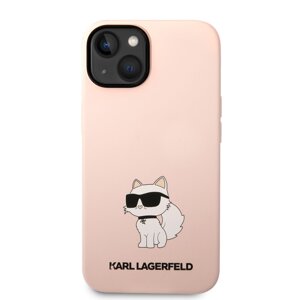 Zadní kryt Karl Lagerfeld Liquid Silicone Choupette NFT pro Apple iPhone 14, pink
