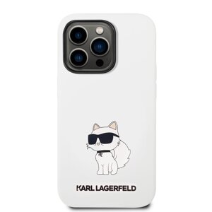 Zadní kryt Karl Lagerfeld Liquid Silicone Choupette NFT pro Apple iPhone 14 Pro, white