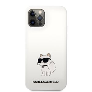 Zadní kryt Karl Lagerfeld Liquid Silicone Choupette NFT pro Apple iPhone 12/12 Pro, white