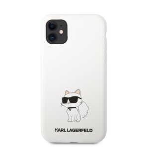 Zadní kryt Karl Lagerfeld Liquid Silicone Choupette NFT pro Apple iPhone 11, white
