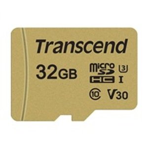 Paměťová karta TRANSCEND Micro SDHC 500S 32GB UHS-I U3 V30 + adaptér