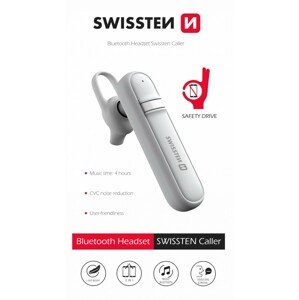 Bluetooth Headset Swissten Caller, bílá