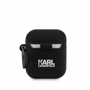 Karl Lagerfeld Rue St Guillaume silikonové pouzdro KLACA2SILRSGBK pro Airpods 1/2, černá