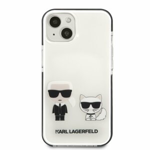 Zadní kryt Karl Lagerfeld TPE Karl and Choupette pro Apple iPhone 13 mini, bílá
