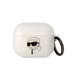 Silikonové pouzdro Karl Lagerfeld 3D Logo NFT Karl Head pro Airpods 3, white