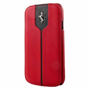 Ochranné otevírací pouzdro FEMTFLBKS4RE Ferrari Monte Carlo Book pro Samsung i9505 Galaxy S4, red