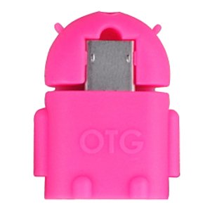 OTG Adaptér microUSB/USB, růžový