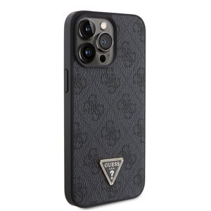 Zadní kryt Guess PU 4G Strass Triangle Metal Logo pro Apple iPhone 15 Pro Max, black