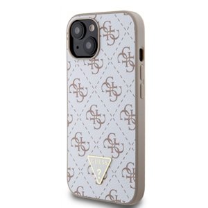 Zadní kryt Guess PU Leather 4G Triangle Metal Logo pro Apple iPhone 14, white