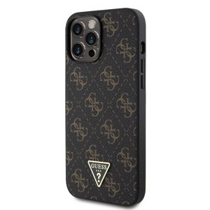 Zadní kryt Guess PU Leather 4G Triangle Metal Logo pro Apple iPhone 13 Pro Max, black
