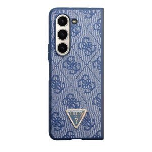 Zadní kryt Guess Leather Triangle Case pro Samsung Galaxy Z Fold5, modrá