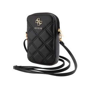 Taška Guess PU Quilted 4G Metal Logo Wallet Phone Bag Zipper, černá