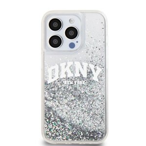 Zadní kryt DKNY Liquid Glitter Arch Logo pro Apple iPhone 14 Pro, transparentní