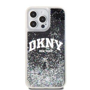 Zadní kryt DKNY Liquid Glitter Arch Logo pro Apple iPhone 14 Pro Max, černá