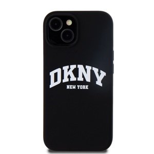 Zadní kryt DKNY Liquid Silicone Arch Logo MagSafe pro Apple iPhone 13, černá