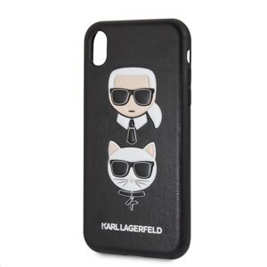 Silikonové pouzdro Karl Lagerfeld Karl and Choupette Hard Case na iPhone XR, Black