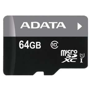 Paměťová karta ADATA 64GB MicroSDXC Class 10 Premier, 50MB/s s adaptérem