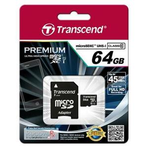 Paměťová karta Trancend MicroSD 64GB, class 10, UHS-1